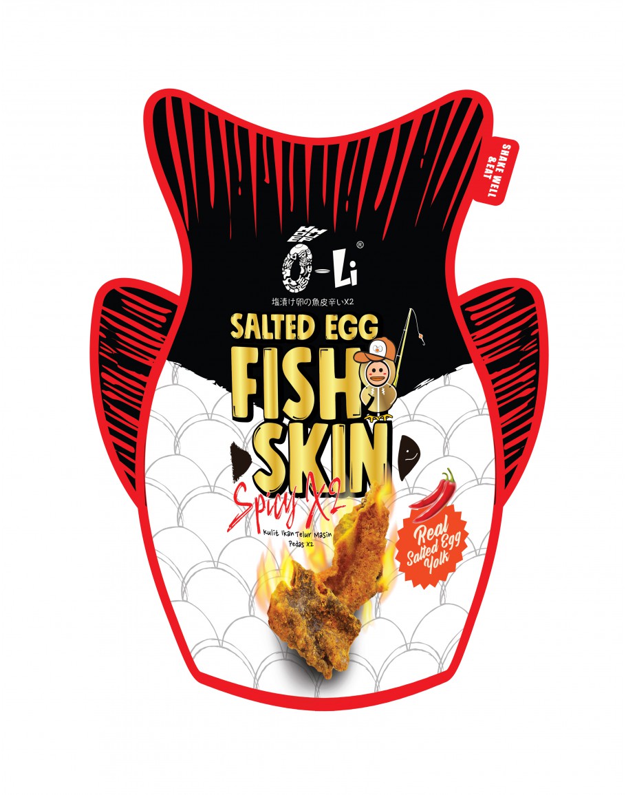 OLi Salted Egg Fish Skin Spicy x2 80gm